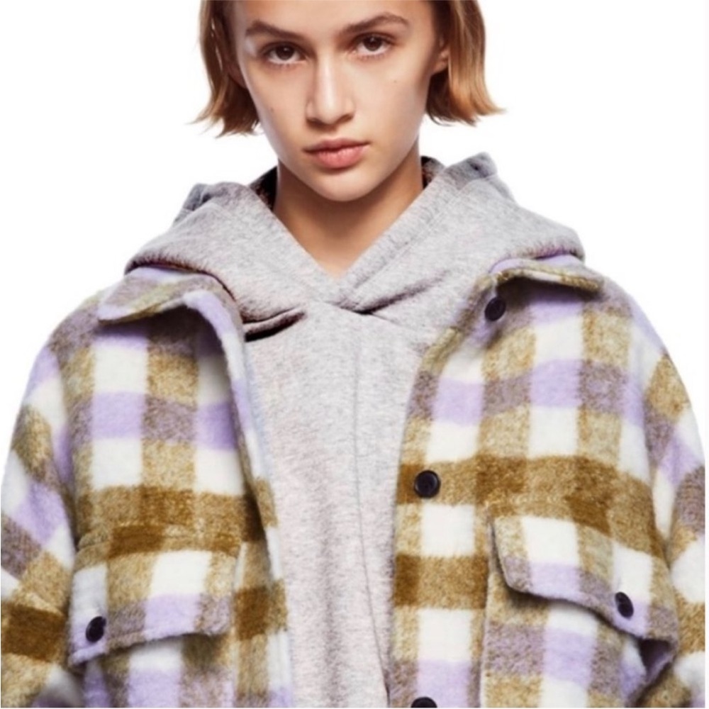 Zara Oversized Plaid Wool Jacket Shacket - Picture 9 of 15